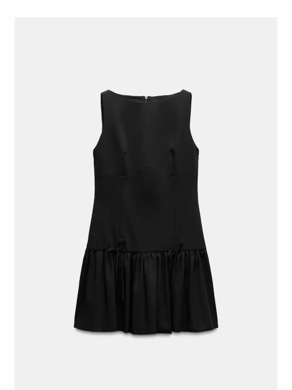 Zara Black Sleeveless Drop-Waist Dress size L